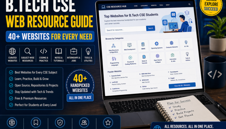 B.Tech CSE Web Resource Guide: 40+ Websites for Every Need