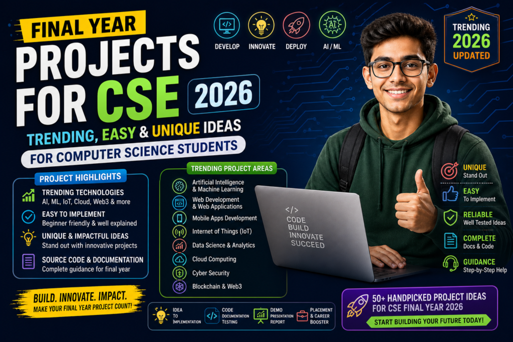 Final Year Projects for CSE 2026: Trending, Easy & Unique Ideas for Computer Science Students